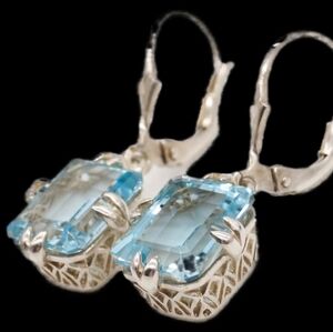 Blue Topaz 925 earrings